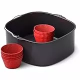 Philips Airfryer-Zubehör Backset XXL, antihaftbeschichtetes Backblech, mit 9 Silikonmuffinformen, spülmaschinenfest, Rezept-App, schwarz (HD9957/00)
