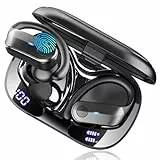 Ordtop Bluetooth 5.4 Kopfhörer Sport, 70H In Ear Kopfhörer Bluetooth mit 4 Noise Cancelling Mics, HiFi Stereo Tiefer Bass Kabellose Kopfhörer mit Ohrhaken, IPX8 Wasserdicht Ohrhörer, LED-Anzeige USB-C