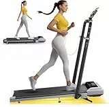 Laufband für Zuhause mit 12% Steigung, 12km/h, 6 in 1 Walking Pad, Klappbar Laufband mit 1150MM Einziehbares Steigrohr, 95°/105° Drehbarer Steigrohr, 2.5HP Leiser Motor, Fernbedienung und App