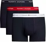 Tommy Hilfiger Herren 3er Pack Boxershorts Trunks mit Logobund, Mehrfarbig (Primary Red/White/Desert Sky), XL