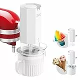 2 in 1 Eismaschine und Rasiereis-Aufsatz für KitchenAid Standmixer, 2 kleine Eisschalen, Schneekegelmaschine mit groben und feinen Klingen, 8 Eisformen