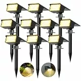 kolpop 10Stück Solar Strahler, 3 Modes 77 LED, IP65 Wasserdicht, 800LM Außenleuchte, Dusk to Dawn Solarleuchten Gartenleuchten für Bäume, Outdoor Pflanzen, Hof