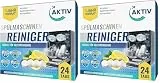 Aktiv 24x Spülmaschinenreiniger Tabs extra stark gegen Geruch & Kalk | Geschirrspüler Reiniger mit Formel für Tiefenreinigung | Hygiene Reinigung 1 Jahres Vorrat (Packung mit 2)