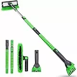 SEAAES Auto Eiskratzer, 140CM Auto Reinigungsbürste und Schneebürste mit Rakel, ausziehbare Schnee-Eisentfernung mit Schaumstoffgriff für SUV LKW Windschutzscheibe