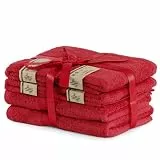 DecoKing 6er Set Bordeaux Baumwolle 4 Handtücher 50x100 cm und 2 Badetücher 70x140 cm Duschtücher Bambus Viskose saugfähig antibakteriell Bamboo Bamby weinrot dunkelrot Burgund Wine Dark red Burgundy