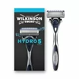 Wilkinson Sword Hydro 5 Herrenrasierer, Haut-Hydratation, karbonbeschichtete Klingen, Rasierergriff plus 1 Ersatzklinge