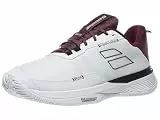 Babolat Herren Tennisschuhe SFX EVO AC M, Größe 42,5, Weiß/Bordeaux, Optimaler Komfort, Halt und Beweglichkeit für Freizeit-bis Leistungsspieler, Geeignet für alle Beläge, 42.5 EU