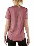 Gyabnw Sportshirt Damen Kurzarm Atmungsaktiv Funktionshirt Fitness Shirt Rundhals Sport TopLaufshirt Yoga UV Shirt