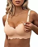 As Fairy Still-BHS zum Stillen, Kabelloser Nahtloser Schwangerschafts-BH Ultra Komfort Schwangerschafts Schlaf Bralette für Frauen (Beige-doppel Vorderwelle XL)