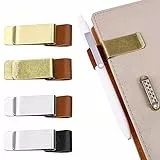 TIESOME Stiftschlaufen-Halter, 4Pcs PU Leder Retro Notebook Stifthalter Pen Loop mit Clips für Journal Notebook Planer Clipboard Office Pocket, Fit die meisten Stift Größe
