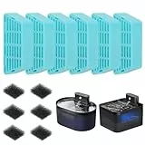 Ersatzfilter Katzenbrunnen, Diealles Shine 6 Stück Kohlefilter Trinkbrunnen mit 6 Stück Schaumfilter Drinkwell, Trinkbrunnen Filter für Katzenbrunnen Kabellos
