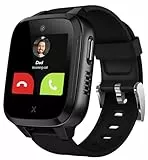 XPLORA Kidzi - Telefon Uhr für Kinder (mit SIM-Karte) 4G, Anrufe, Nachrichten, Schulmodus, SOS-Funktion, GPS, Kamera, Schrittzähler - inkl kostenlosem Tarif-Vertrag für 3 Mon. (SCHWARZ)