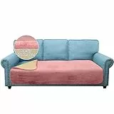 Granbest Luxus Thicken L-Form Sofa Kissenbezüge ähnlich Kaninchenfell Antirutsch Chaise Lounge Abdeckung, stilvolle Plüsch 750GSM große Ecke Couch Abdeckung für Haustiere (Chaise, Rosa)