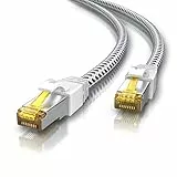 CSL - 3m Cat 7 Netzwerkkabel Gigabit Ethernet LAN Kabel - Baumwollmantel - 10000 Mbit S - Patchkabel - Cat.7 Rohkabel S FTP Pimf Schirmung mit RJ 45 Stecker - Switch Router Modem Access Point