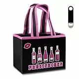 Belillpipi Prösterchen Handtasche Damen -Flaschentasche 6 Flaschen mit Flaschenöffner, Geburtstagsgeschenk Frau, Bier Geschenke für Frau Mama Oma Freundin Geburtstag Muttertag Weihnachten