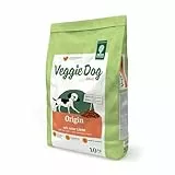 Green Petfood VeggieDog Origin (1 x 10 kg) | Adult | Premium Trockenfutter für ausgewachsene Hunde | 100% vegetarisch mit roter Linse | weizenfrei | nachhaltiges Hundefutter trocken | 1er Pack