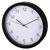 Hama große Wanduhr ohne Ticken (lautlose Uhr inkl. Batterie, Quarzuhr mit Stunden- und Minuten- und Sekundenzeiger, Moderne Uhr für Wohnzimmer, Küche oder Kinderzimmer Ø 25 cm, 4 cm Tiefe) schwarz
