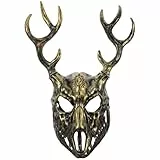 PRETYZOOM Deer Antler Mask Halloween Kostüm Maske Horned Mask Realistische Tiermaske für Cosplay und Maskerade Atmungsaktiv und Abnehmbar für Partys und Aufführungen