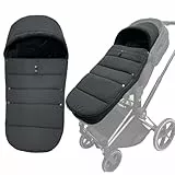Colu Kid Universeller Thermo-Fußsack für Kinderwagen, kompatibel mit Cybex Priam & Cybex Mios & Cybex Balios, weiches Futter und spritzwassergeschützte Oberfläche, Schwarz