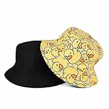 QEQSHQO Fischerhut mit Enten-Print – Wendbarer Bucket Hat für Damen & Herren, Lustiger Festival Hut, Anglerhut für Freizeit & Sommer