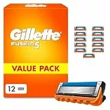 Gillette Fusion 5 Klingen Herren, 12 Original Rasierklingen, Orange - Für Nassrasierer mit Größerem Gleitstreifen für Ein Sanftes Gleiten Und für Eine Unglaublich Gründliche Und Komfortable Rasur