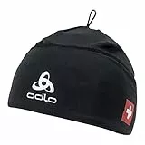 Odlo Mütze für Herren und Damen Polyknit Fan Warm | Schwarz - Norwegische Flagge | Einheitsgröße | Winter Sportmütze mit Länderflagge | Beanie