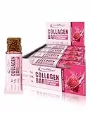 IronMaxx Collagen Protein Bar - Riegel 40g Raspberry 12 Stk. - Zuckerarmer High Protein Riegel mit Kollagen Typ 1, 2 & 3, 5g Kollagen pro Riegel vom grasgefütterten Rind