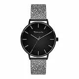 Tamaris Armbanduhr Damen Quarzuhr Analog 36mm, mit Edelstahl Armband, Glitzer, 3 ATM Wasserdicht