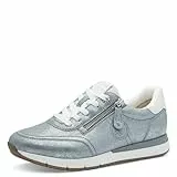 Tamaris Comfort Damen Sneaker flach zum Schnüren mit Reißverschluss, Blau (Blue Glam), 39 EU
