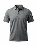 FlexVie Poloshirt Herren Kurzarm Dunkelgrau Sport Polohemd für Männer, Schnelltrocknendes Golfshirt, Leichtes Funktionsshirt für Wandern, Tennis & Freizeit S