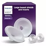 Philips AVENT freihändige Brusthauben (28 mm) und Einsätze (26 mm) für elektrische Milchpumpen und einzigartige SkinSense Brusthauben, kompatibel mit den freihändigen Auffangbechern, SCF552/11