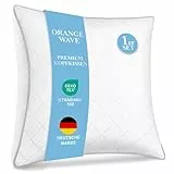 Orange Wave Kopfkissen 80x80 Kissen - Kissen 80x80cm Hochwertig Mikrofaser Schlafkissen, Weiches Atmungsaktiv Pillow, Hotelqualität Bettkissen für Rücken-, Seiten- Bauchschläfer, Oeko-Tex Zertifiziert
