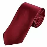 DonDon Herren Krawatte 7 cm klassische handgefertigte Business Krawatte Dunkelrot für Büro oder festliche Veranstaltungen