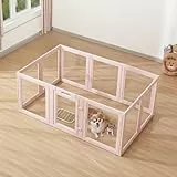 VEVOR Wurfkiste für Welpen, 1540x1000x600 mm, Welpenlaufstall, mit transparenten Fenstern und Schloss, pinken Rahmen, Hundelaufstall, Tierlaufstall, Hunde Wurfbox für mittelgroße Hunde