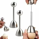 Changtai Eierköpfer Eieröffner aus Edelstahl, Eier Cutter Eierschal Abscheiderentferner, Eier Cracker für Weiche Und Hartgekochte Eier Oder Rohe Eier, für Küche, Esszimmer, Bar (2PC)