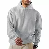 PINSPARK Sweatshirt Herren Winter Langarm Kapuzenpullover Warm Hoodie Jogging Fitness Pullover Atmungsaktiv Schnelltrocknend Gym Shirts Hellgrau XL