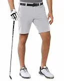 Outdoor Ventures Herren Golfshorts UPF 50+ Stretch Golf Shorts Leichte Schnelltrocknende 9 inches Kurze Golfhosen mit 3 Tee-Halter und Taschen für Golfen Silbergrau 34
