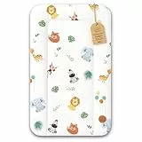 Wickelauflage Wickelunterlage abwaschbar und wasserdicht 70x50 cm - Wickelmatte zum Auflegen auf Wickeltisch Wickelaufsatz Wickelkommode oder Waschmaschine Oeko-Tex70 x 50 Safari