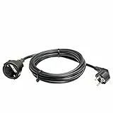 as - Schwabe Kunststoff-Verlängerung – 3 m PVC-Leitung mit Schutzkontaktstecker & Schutzkontaktkupplung ­– 230 V / 16 A Schuko-Verlängerungskabel mit Kunststoffummantelung – IP20 – Schwarz, 50312