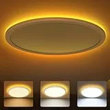 COFEMY LED Deckenleuchte - 24W Deckenlampe 3000K/4000K/6500K, 2000K Warm Nachtlicht, Modern Schlicht Ultra Dünn Lampe für Schlafzimmer/Kinderzimmer/Wohnzimmer/Balkon/Keller/Flur Ø30cm