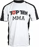 TOP TEN MMA T-Shirt „It´s in The cage“ - Weiss-schwarz, Gr. L