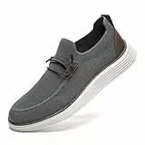 CAIQDM Herren Walking Fitness Sneakers Flache Jogging Fitness Sneakers Herren Trainingsschuhe Herren Training Laufschuhe Atmungsaktiv Mode Freizeitschuhe, dunkelgrau, 44 EU