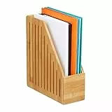 Relaxdays Stehsammler Bambus, A4, Zeitschriften & Dokumente, Büro, Schreibtisch, Stehordner, HBT: 30x10x26,5 cm, Natur