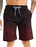 APTRO Herren Short Freizeit Badehose Schnelltrocknend Badeshorts Rot BS023 M