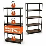 EASYmaxx Standregal Industrie Design 2er-Set, 180x90x40 cm | Bücherregal mit 875 kg Traglast | Lagerregal - 175 kg/Ebene | Regal - 5 verstellbare Ablagen für mehr Ordnung in Wohnzimmer, Küche, Büro
