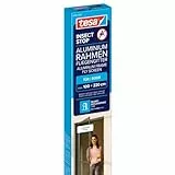 tesa INSECT STOP Aluminium Rahmen Fliegengitter für Türen - Insektengitter mit Aluminium-Rahmen & Clear View - Tür Insektenschutz - 100 cm x 220 cm, Anthrazit