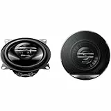 Pioneer TS-G1020F 10 cm 2-Weg-Koaxiallautsprecher Set mit 2 Lautsprechern (je 210 W max., 30 W Sinus), kraftvoller Klang, hoher Wirkungsgrad, 43 mm Einbautiefe, 106 mm Einbauausschnitt, mit Gitter