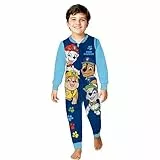 United Labels Paw Patrol Jumpsuit für Jungen, Blau, 122-128, Fleece Overall Langarm, Einteiler Schlafanzug, Kuschelanzug für Kinder