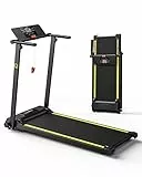UREVO Laufband für zuhause, 2.25PS Laufband klappbar mit 12 HIIT Modes, kompakte Mini Treadmill für Haus Büro, Platzsparend Walking Pad mit Verbreiterter Laufgürtel, LCD-Monitor, Leicht zu Falten