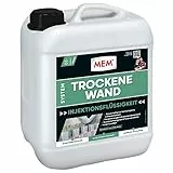 MEM System Trockene Wand Injektionsflüssigkeit, Dauerhafte Horizontalsperre für alle Mauerwerke, Innen und außen anwendbar, Porenverengend und wasserabweisend, 10 l Behälter